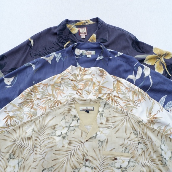Tommy Bahama Other - Tommy Bahama Camp Shirt Mens Large Button Up Short Sleeve Floral Tropical Silk